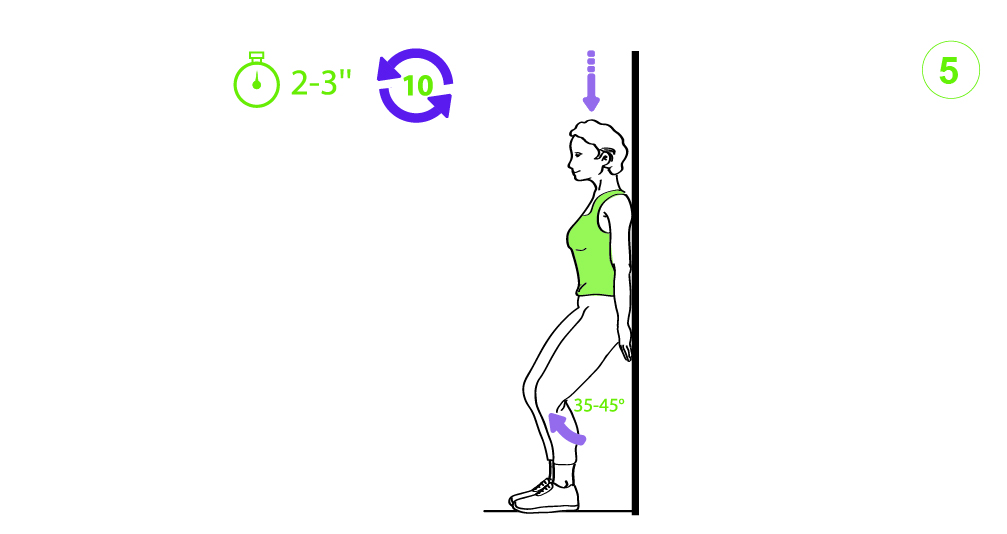 Dibujo donde se muestra una mujer haciendo sentadillas con apoyo exterior.